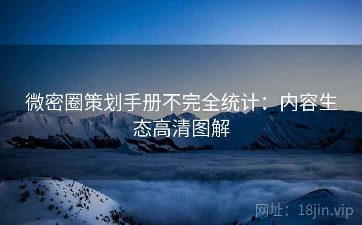 微密圈策划手册不完全统计：内容生态高清图解