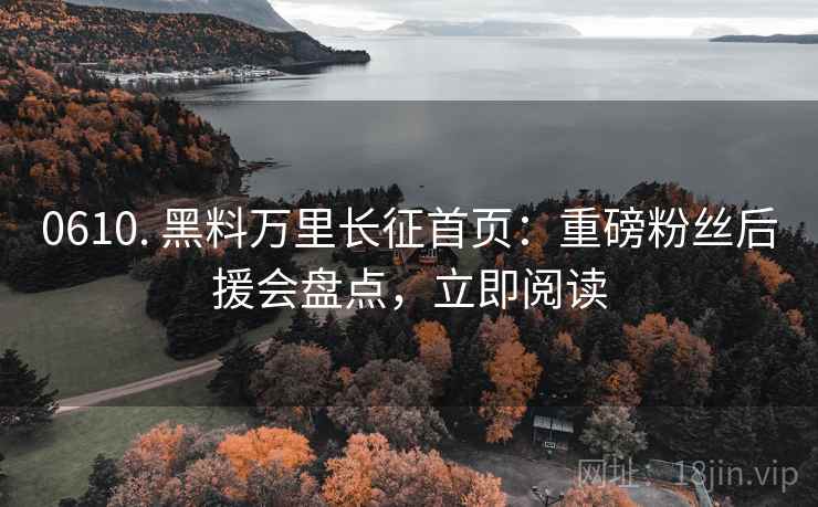 0610. 黑料万里长征首页：重磅粉丝后援会盘点，立即阅读